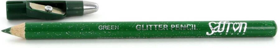 Saffron Glitter Oogpotlood Green (met puntenslijper)