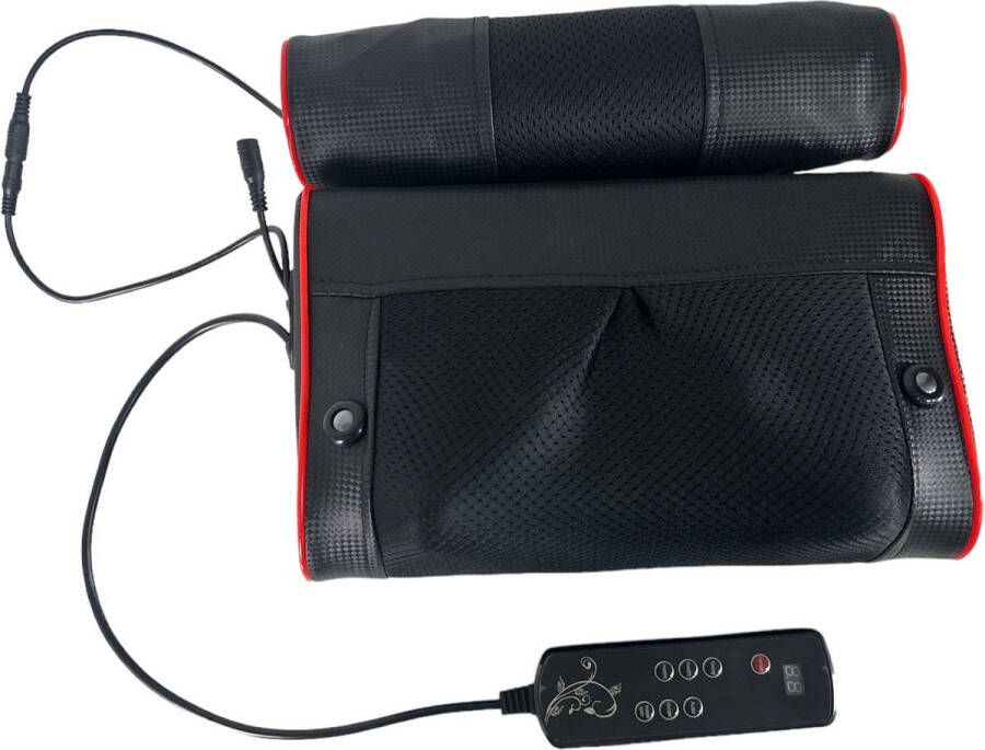 SAFRANT1 Massagekussen Shiatsu Massagekussen Voor Rug En Nek Met Afstandsbediening In Hoogte Verstelbaar Zwart
