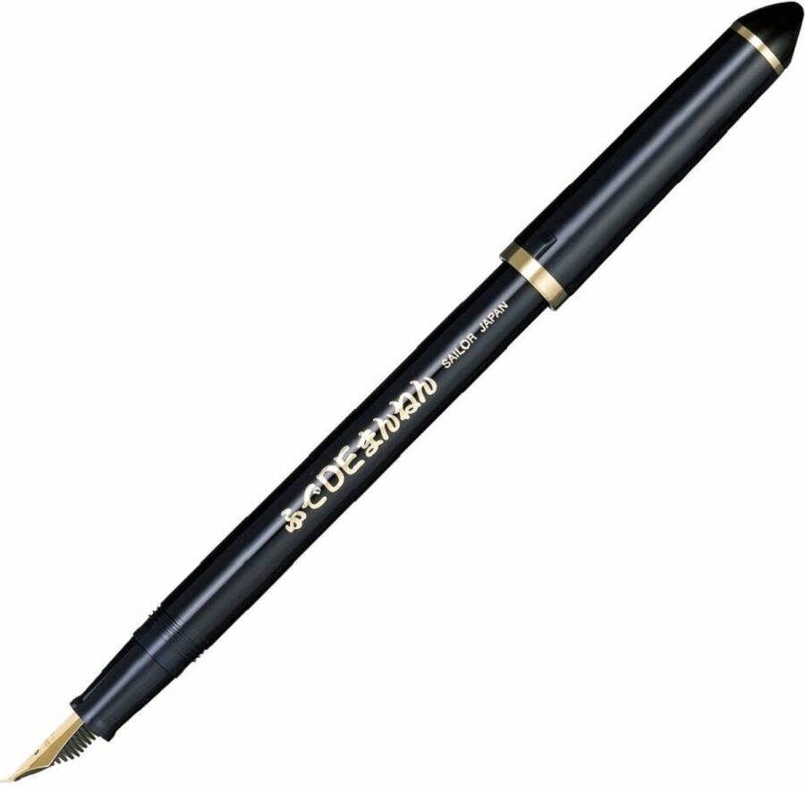Sailor Fude De-Mannen Script Kalligrafie Pen Navy Blue Nib Angle 40 °C Degrees met GRATIS Cartridge