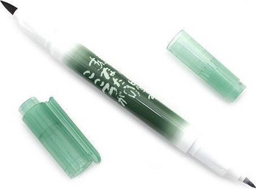 Sailor Mitsuo Aida Double-Sided Japanese Brush Pen Fine Medium – Green Body