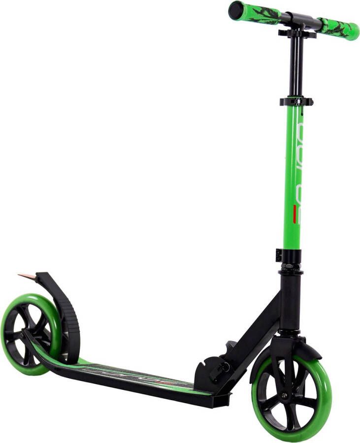 Sajan Step Aluminium Kinderstep Grote Wielen 18cm -Zwart Groen Autoped Scooter