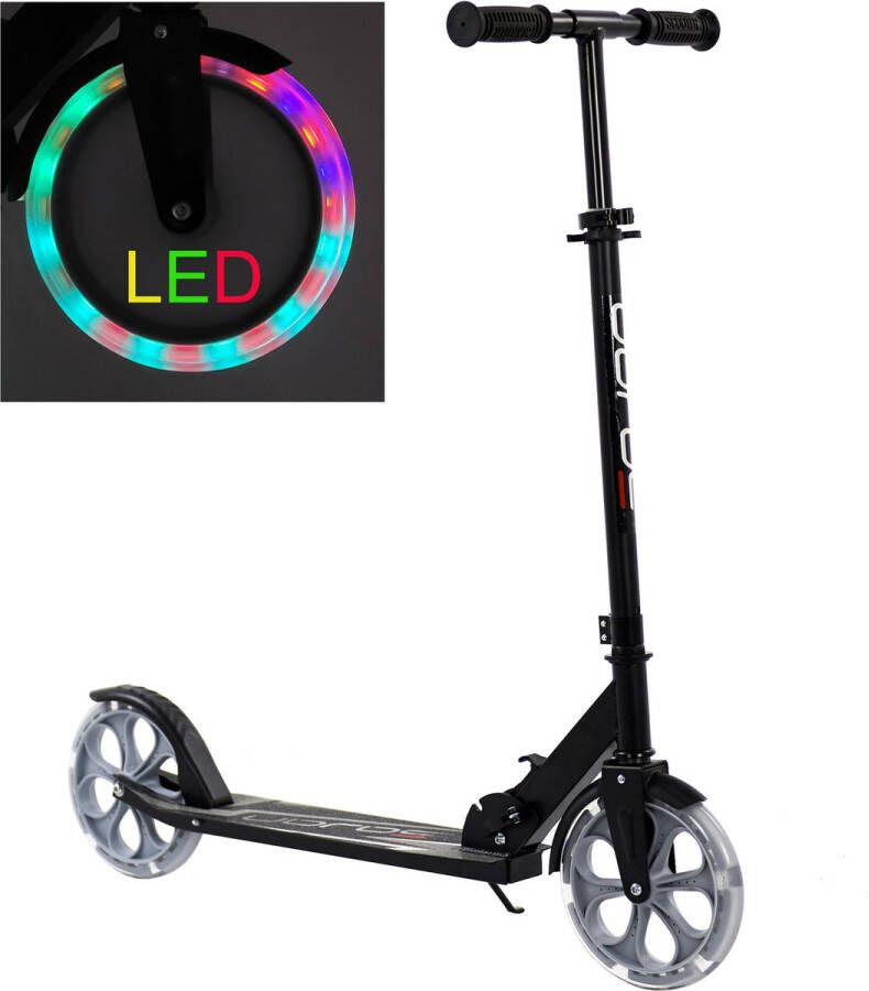 Sajan Step met LED wielen Kinderstep Grote Wielen 20cm Step Zwart-Grijs Autoped Scooter