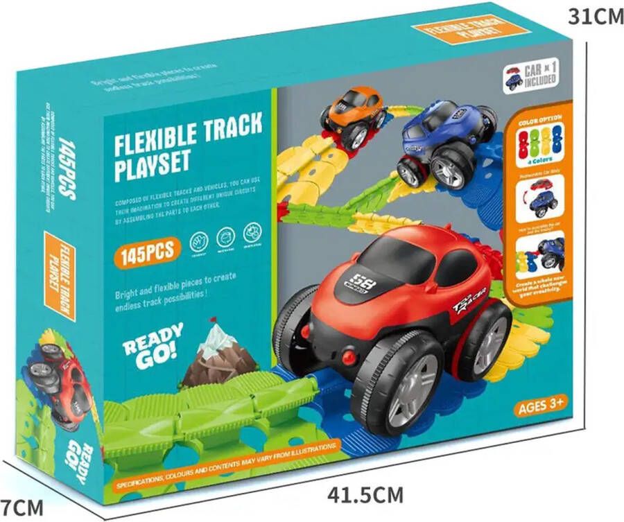 Sako Toys Flexibele racebaan 145 delig