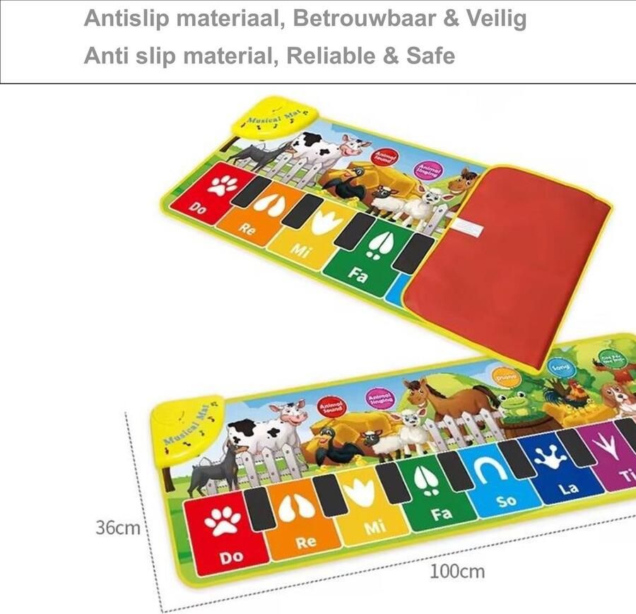 Sako Toys Muziek speelmat boerderij dieren Muziekmat Pianomat Baby speelmat