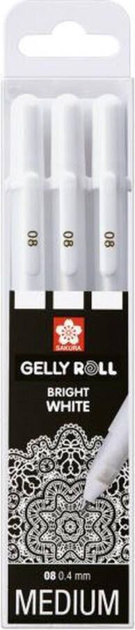 Sakura roller Gelly Roll Basic wit etui met 3 stuks