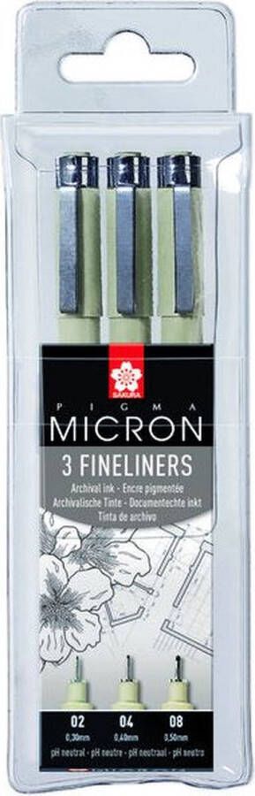 Sakura Fineliner pigma micron blister 3 stuks zwart 6 stuks
