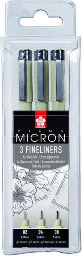 Sakura Fineliner pigma micron blister 3 stuks zwart Blister a 3 stuk 6 stuks