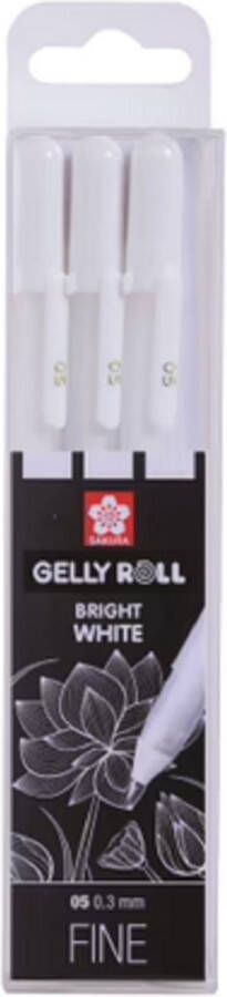 Sakura Gelly Roll gelpen wit 05 fine set 3 stuks