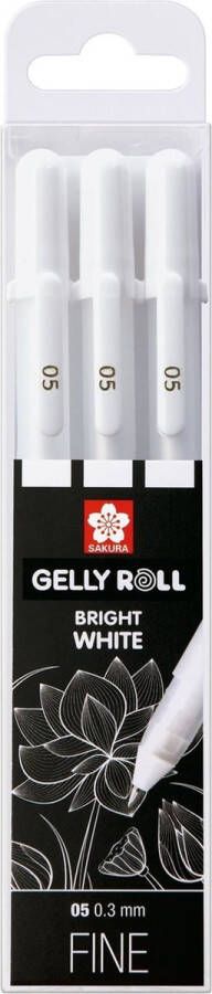 Sakura Gelly Roll gelpennen fijn 0 3 mm wit per 3 verpakt