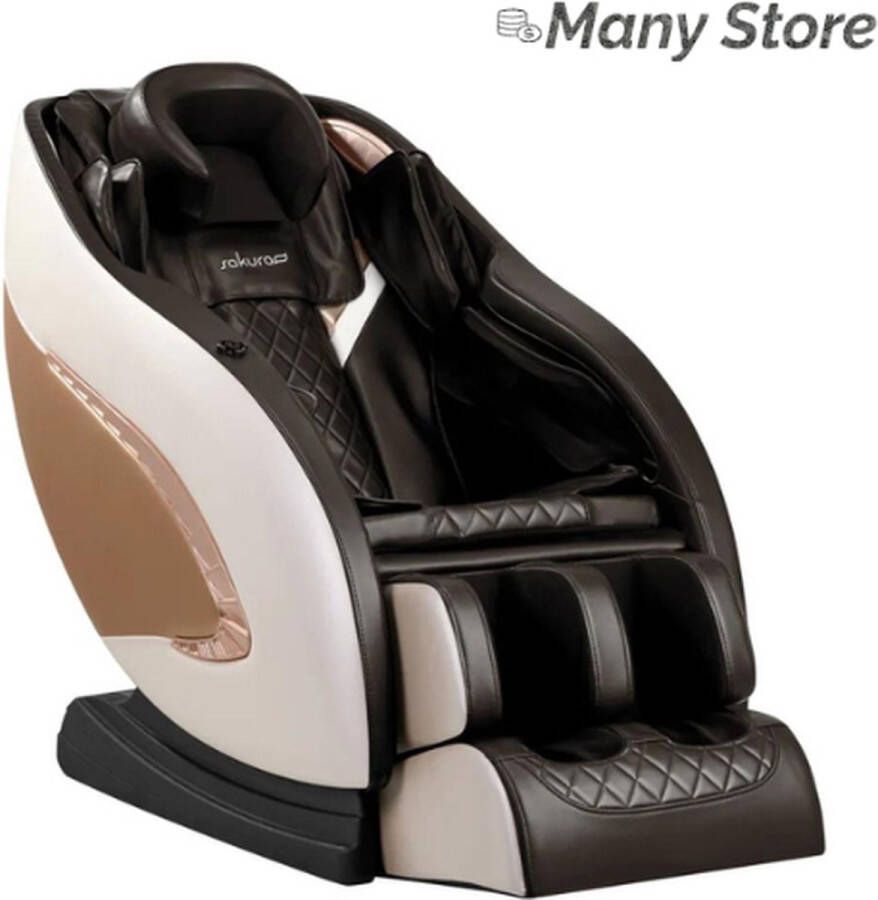 Sakura Massagestoel Rugmassage en Nekmassage Voetmassage Zero Gravity Modus LCD Scherm Speakers Luxe massagestoel Bruin