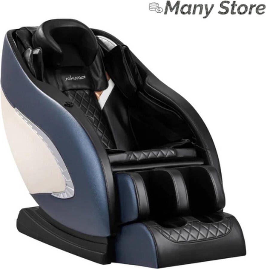 Sakura Massagestoel Rugmassage en Nekmassage Voetmassage Zero Gravity Modus LCD Scherm Speakers Luxe massagestoel Blauw