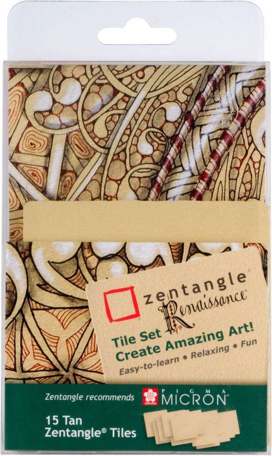 Sakura Zentangle Renaissance tile set 15 (15 getinte tiles)