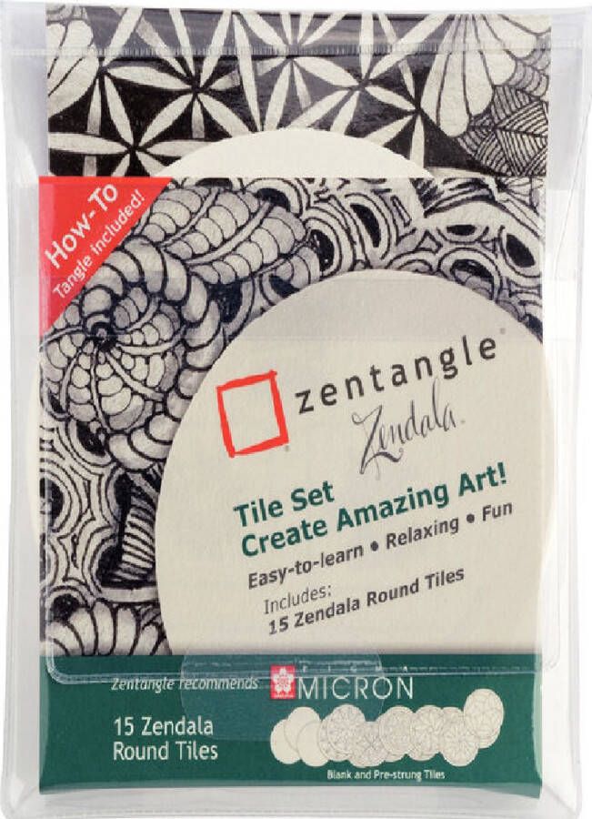Sakura Zentangle Zendala 15 round tiles