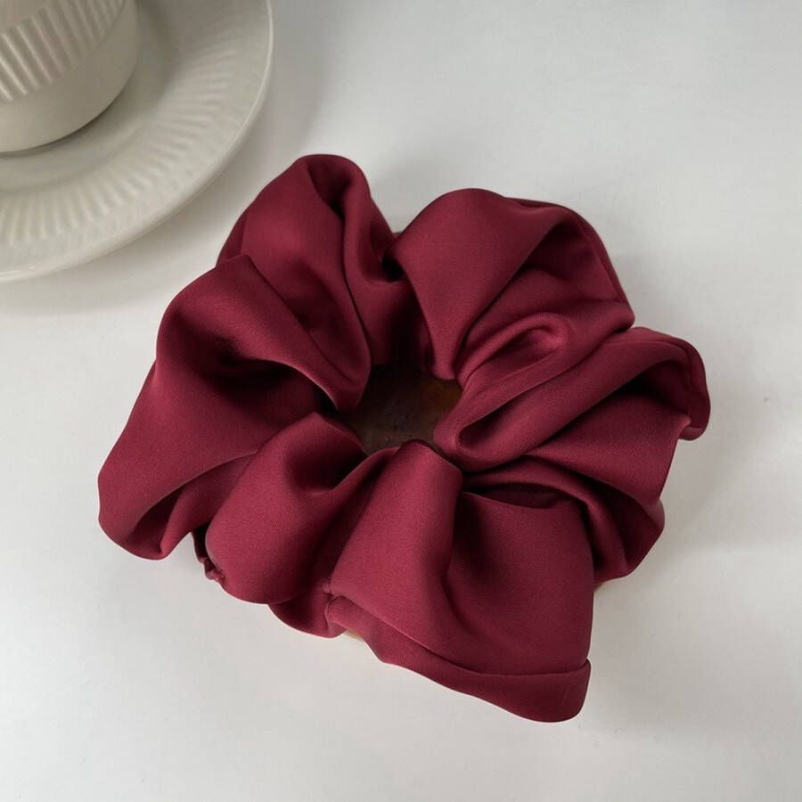 Sales Club™ Premium Zijde Scrunchie Silk Haarelastiek Wijnrood