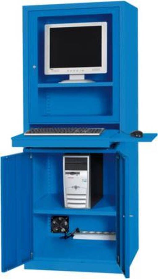 SalesBridges Computerkast van Staal AIC500 op wielen Industrieel blauw