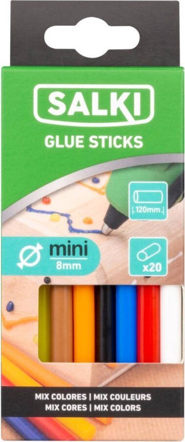 Salki lijm sticks mix colors 8 mm 20 stuks