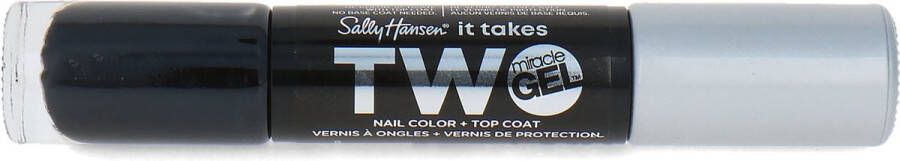 Sally Hansen It Takes Two Gel Nail Color + Top Coat 990 Onyx-pected