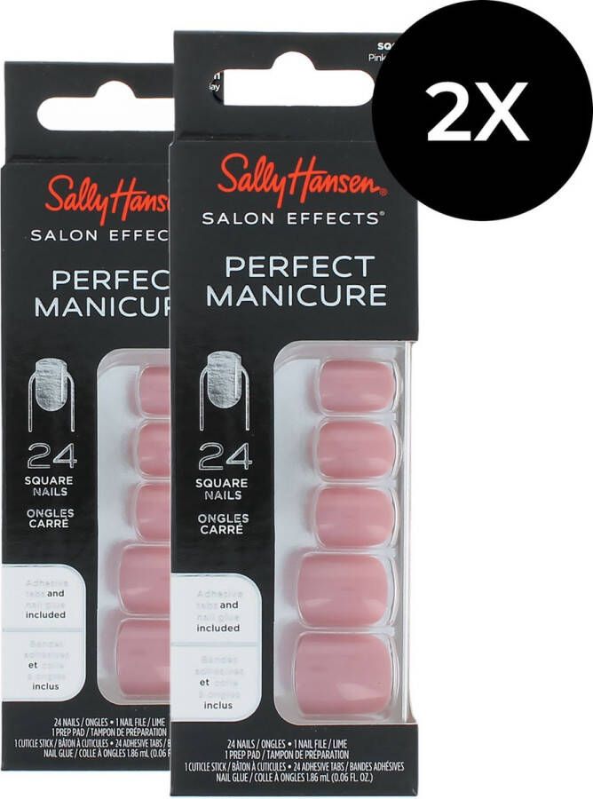 Sally Hansen Perfect Manicure 24 Square Nails (2 x ) Pink clay