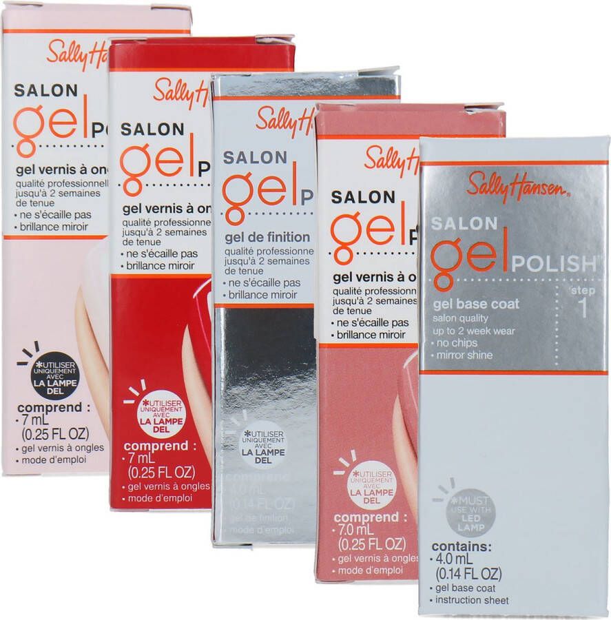 Sally Hansen Salon UV Gel Polish Set Basecoat & Topcoat 130-150-220