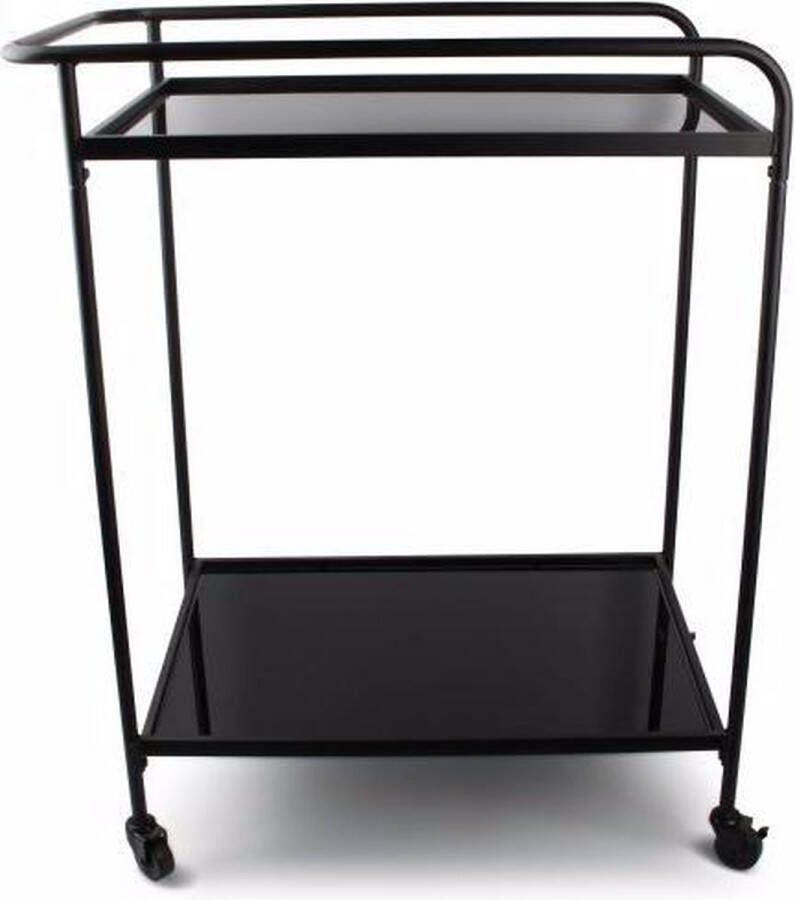 Salt & Pepper Serveerwagen zwart 2 lagen 66x40xH83 5cm