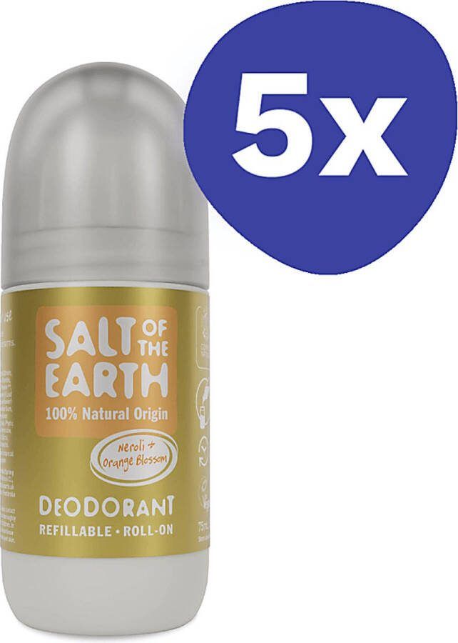 Salt of the Earth Hervulbare Roll-on Deodorant Neroli & Oranje Blossom (5x 75ml)