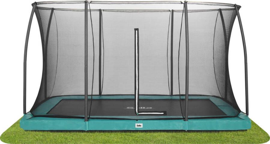Salta comfort edition ground trampoline rechthoek 366x244cm (Kleur rand: groen)