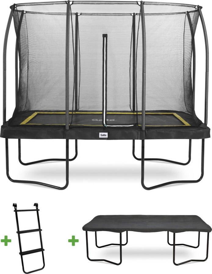 Salta Comfort Edition Trampoline Inclusief veiligheidsnet ladder en afdekhoes 214 x 153 cm Zwart