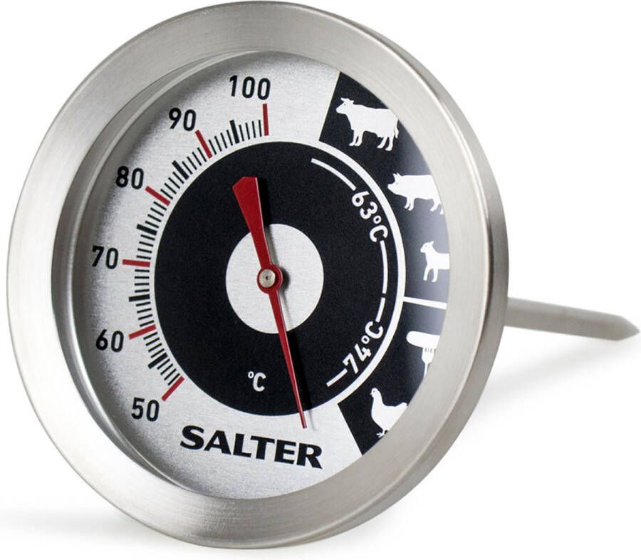 Salter Analoge Vleesthermometer – Direct afleesbare Voedselthermometer – BBQ Gevogelte Grill – Roestvrij staal