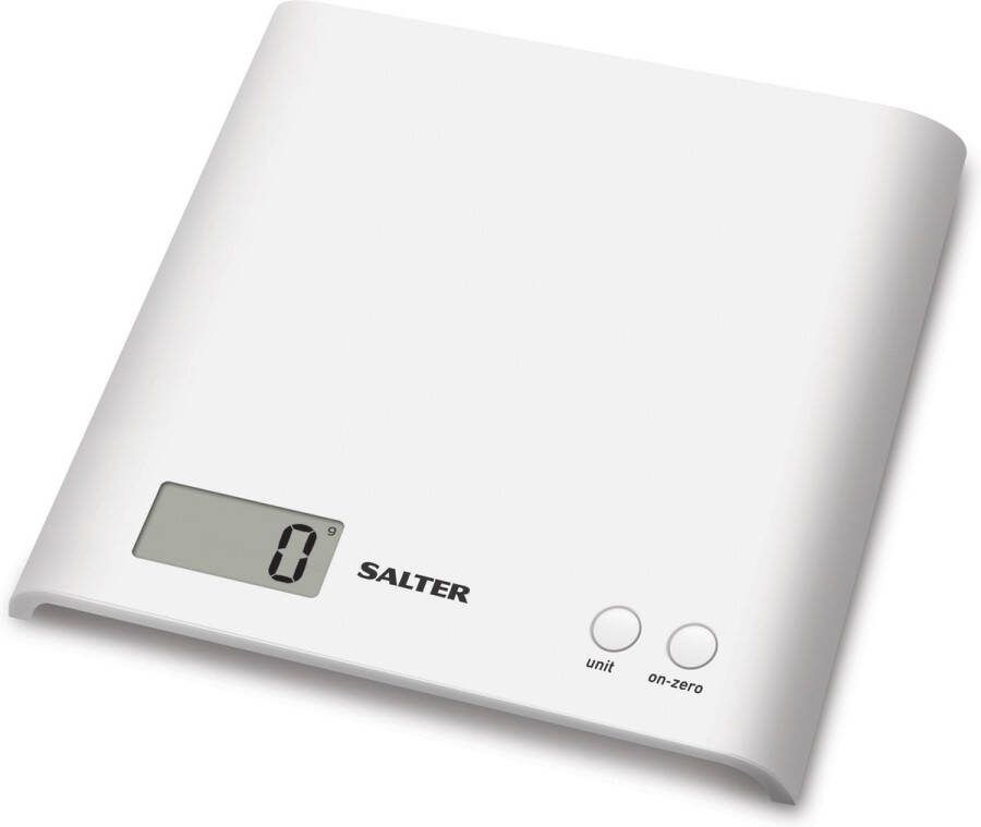 Salter Arc Keukenweegschaal Precisie Weegschaal Keuken Digitaal tot 3 kg Tarra Functie Inclusief Batterijen Wit