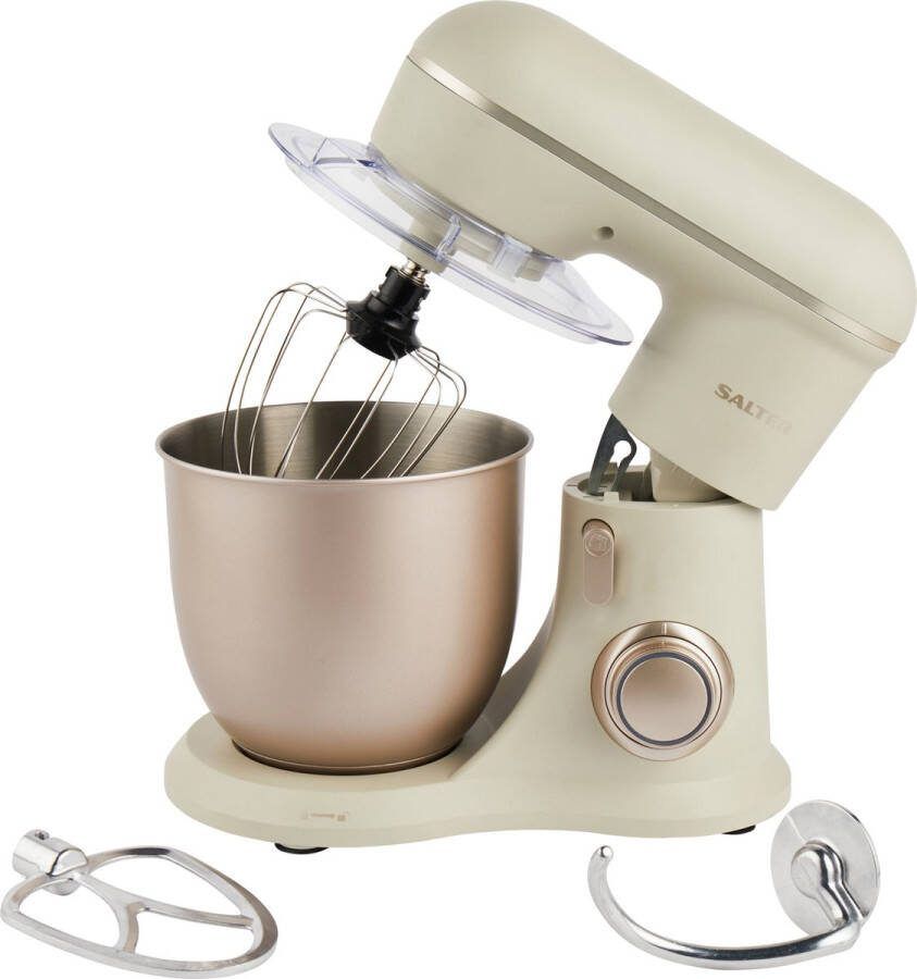 Salter bakes Elektrische standaardmixer mengkom van 4 liter 10 snelheidsinstellingen en pulsfunctie spatbescherming garde deeghaak en klopper 1300 W