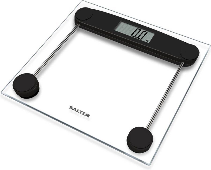 Salter Compact digitale badkamerweegschaal gemakkelijk af te lezen digitaal display directe leesfunctie niet-slip gehard glas