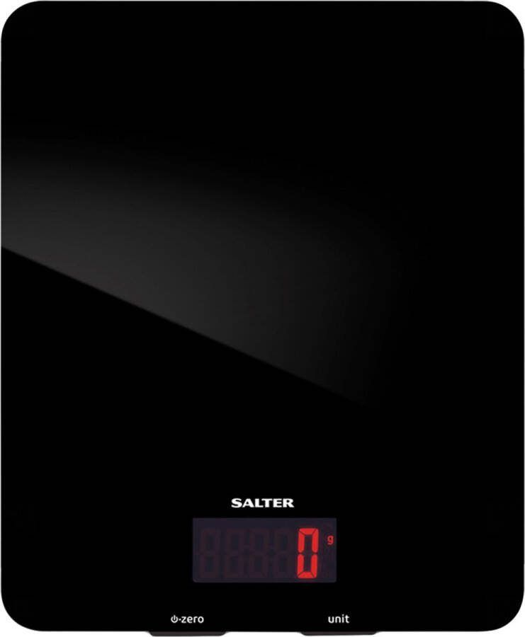 Salter Digital Kitchen Scale Electronic Glass Platform Easy Read Display zwart