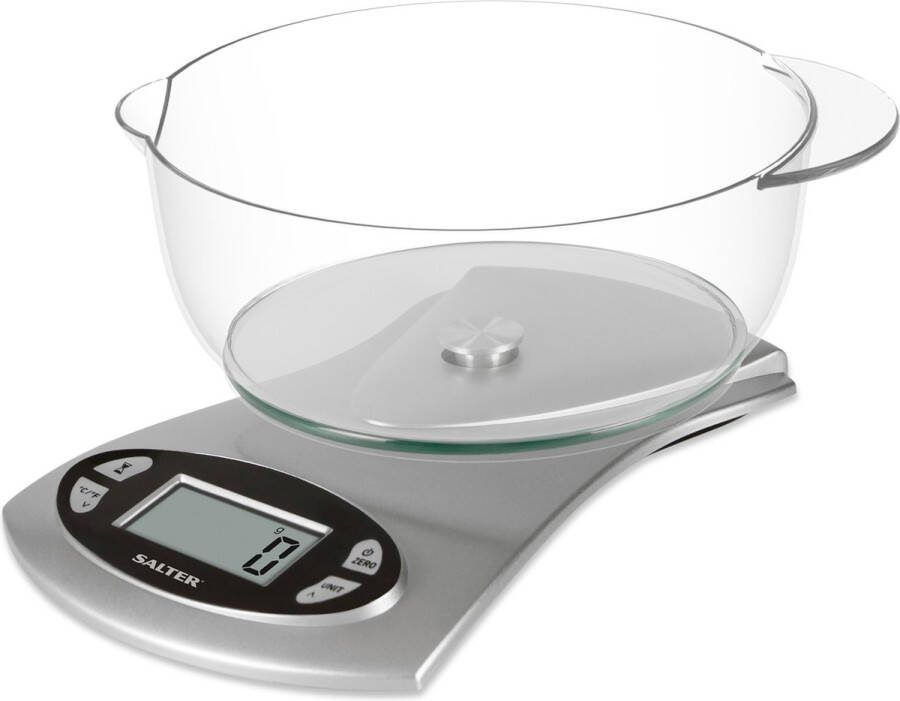 Salter Digitale Keukenweegschaal – Kom van 1 8 liter – Timer en kamertemperatuur – Capaciteit van 5 kg