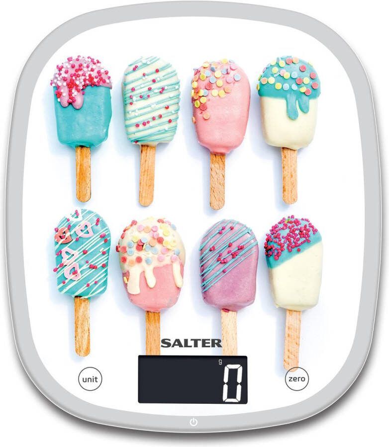 Salter Digitale keukenweegschaal- trendy design- Ice cream- 5kg-1g precies- aanraaktoetsen