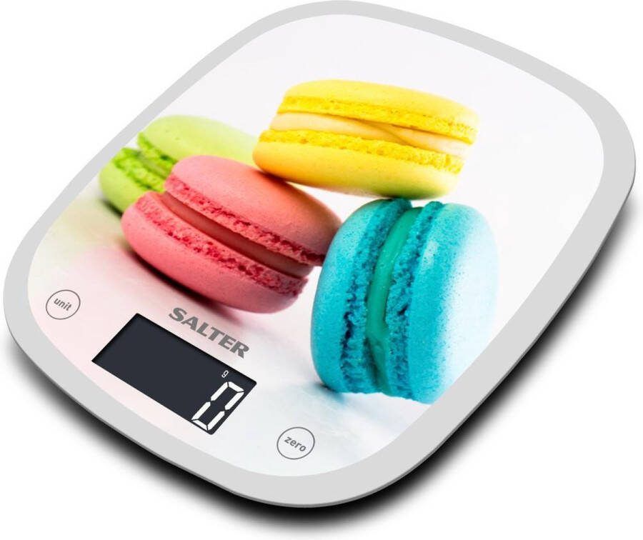 Salter Digitale keukenweegschaal- trendy design- Macarons- 5kg-1g precies- aanraaktoetsen