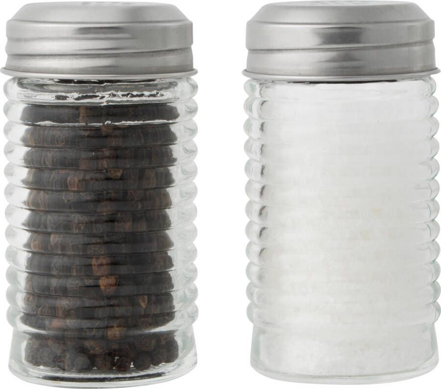 Salter Glass Shaker Set Salt Pepper schroefdoppen Easy Use Compact Beehive Design