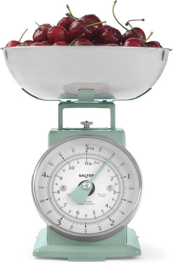 Salter Kitchen Scale Timeless Mechanical 5 kg capaciteit Vaatwasser Safe Bowl Sage
