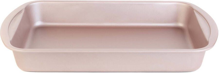 Salter Roasting Baking Oven Tray Roaster Pan Non-Stick 38cm Metallic Champagne