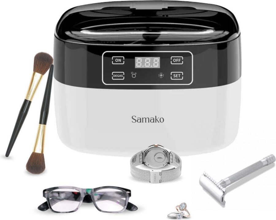 Samako Professionele Ultrasoon Reiniger Reinigingsapparaat Ultrasoonbad Brillen Sieraden Horloge Make-up kwast 750 ml