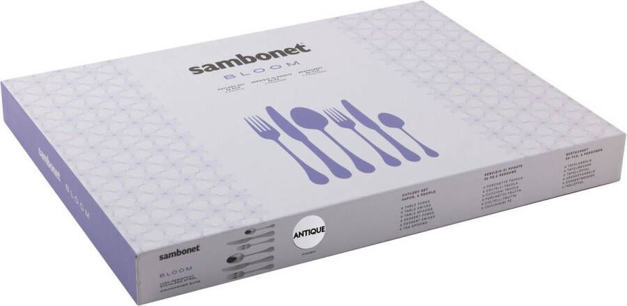 Sambonet Bestekset Bloom Antique RVS Monoblock 36 delig 6 personen