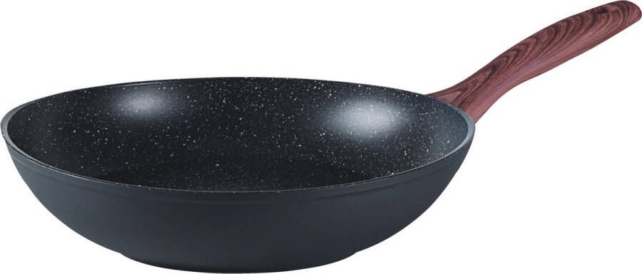 Sambonet Rock 'n' Rose Wokpan Rock 'n' Rose Zwart ø 28 cm standaard anti-aanbaklaag