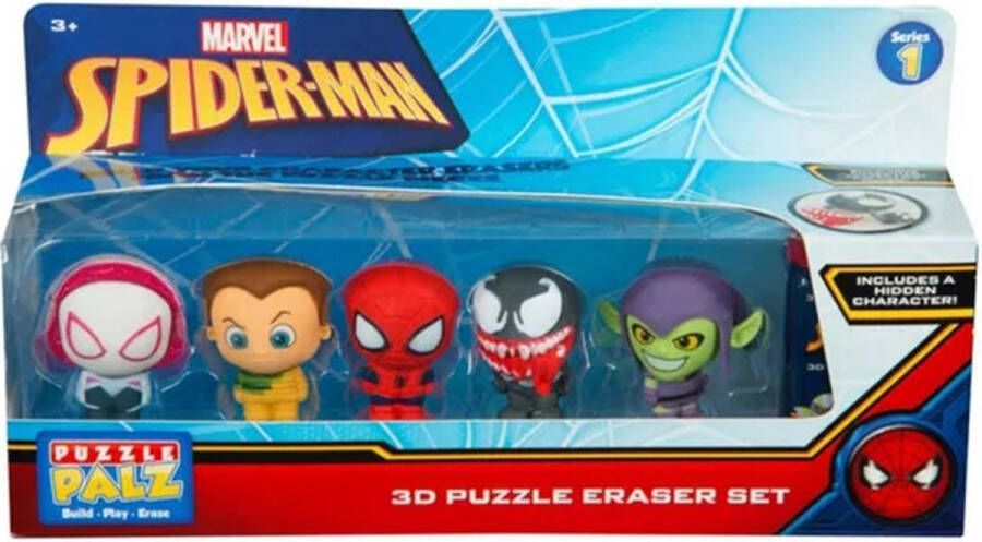 Sambro Marvel Spiderman Venom 3D Puzzle Eraser Mini Funko Pop + 1 Secret Figurine