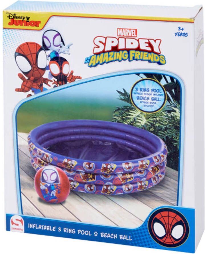Sambro Spiderman Kinderzwembad met Strandbal Zwembad 3 ring zwembad spiderman kinderzwembad