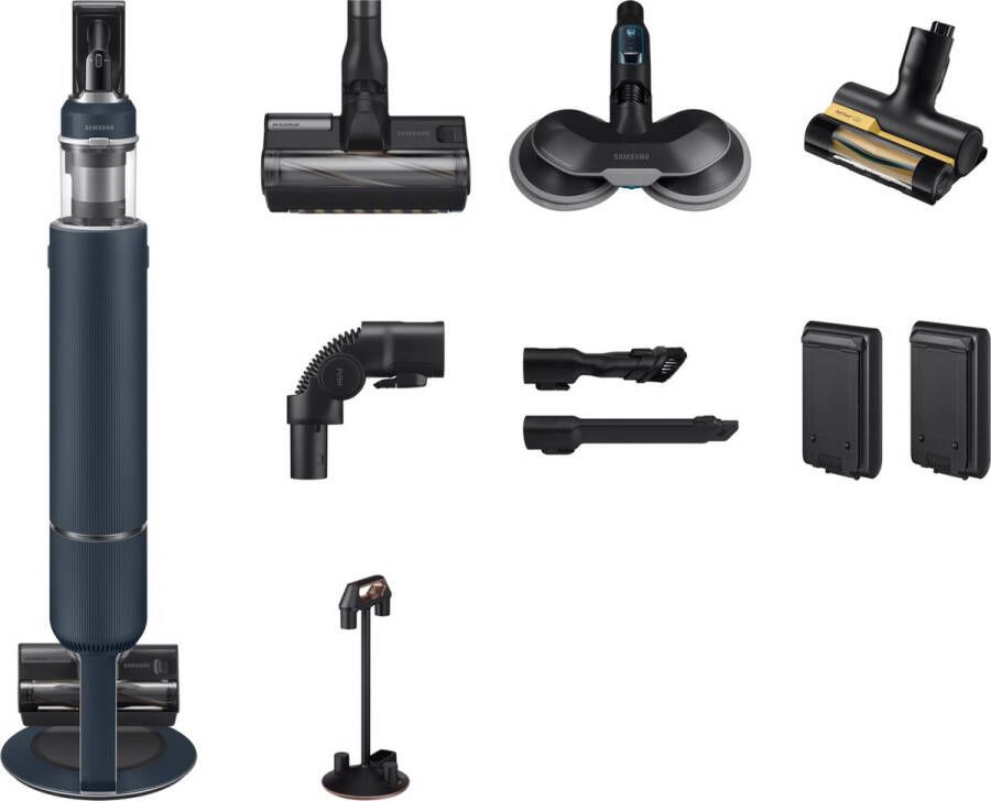 Samsung Bespoke Jet™ Plus Midnight Blue steelstofzuiger VS20B95973B WA Stofzak 0 5 l 580 W Blauw