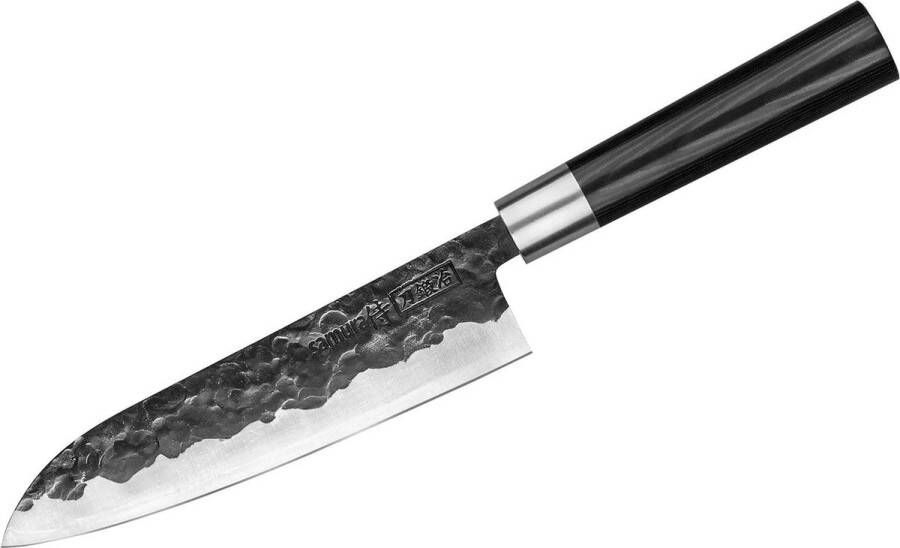 Samura BLACKSMITH Universal Kitchen knife Santoku 7.2 182mm from AUS 10 Hammered steel 58 HRC