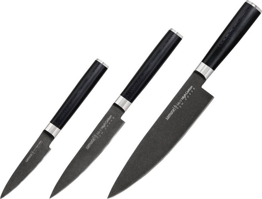 Samura Mo-V Messenset 3-Delig Black Stonewash