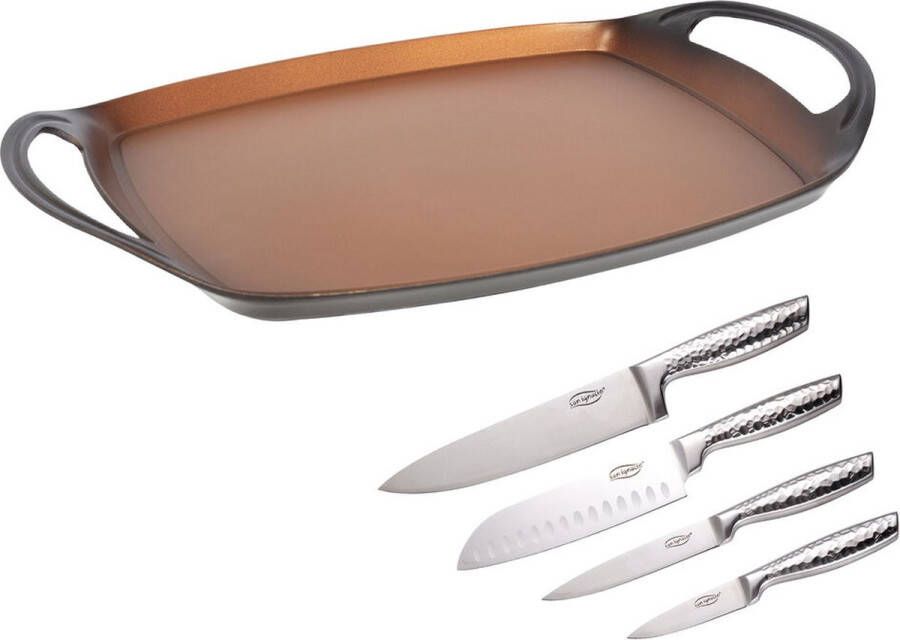 San Ignacio Gladde Grillpan Koper Roestvrij staal Gehard aluminium