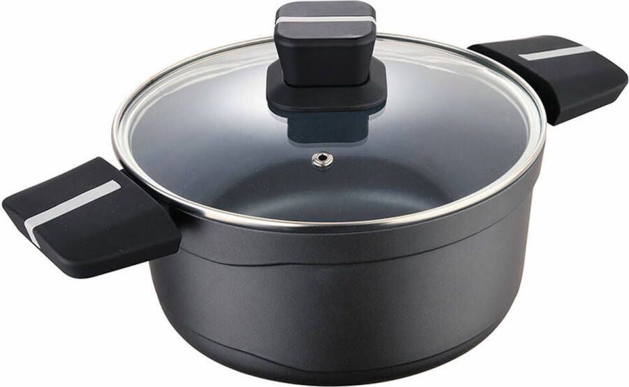 San Ignacio Kookpot met Deksel Bistro SG6426 Aluminium Mat zwart (Ø 24 x 12 cm)