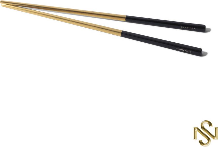 San Naila 4 Persoons Eetstokjes Chopsticks Luxe Eetstokjes Zwart Goud