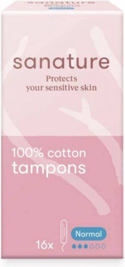 Sanature Tampons Normaal 100% katoen 16 stuks